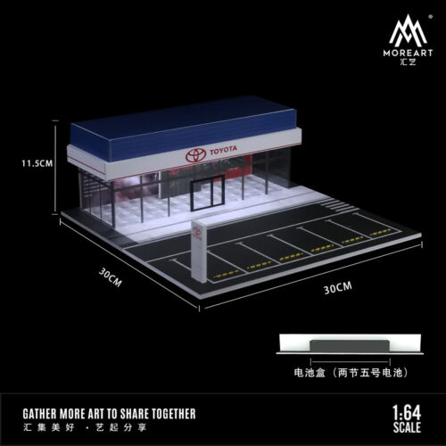 Diorama 1:64 Car Garage Model LED City Car Showroom Scene Display Building Model - Picture 80 of 102