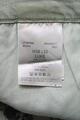 LEE Luke Jeans Men's W38/L32 Zip Fly Green Fade Effect Denim Straight Fit - Picture 8 of 9