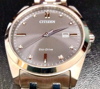 citizen eco-drive men's watch Japan mov't GN-4-S Diamond Accent
