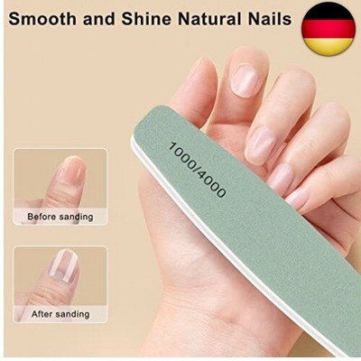24 Stück Nagelfeilen Set – Doppelseitig, Grob & Fein (100/180er Körnung) Für Professionelle Maniküre Zu Hause