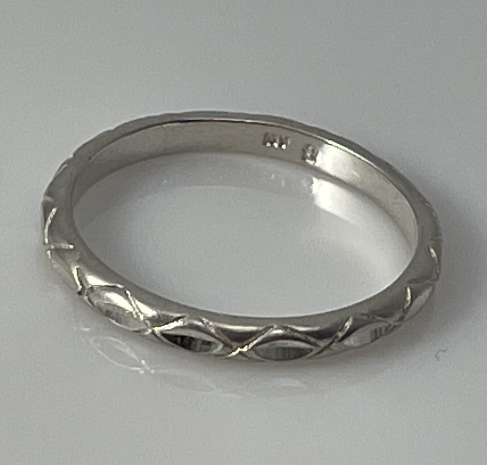 NV 925 Sterling Silver Stackable Diamond Cut Band… - image 5