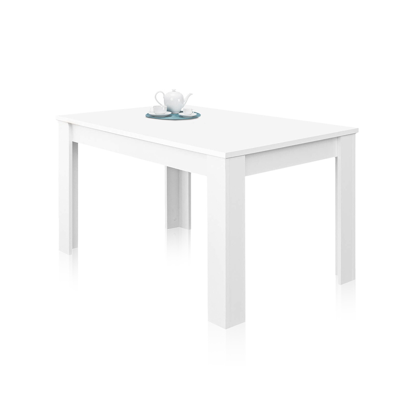 Mesa de comedor salón extensible mesa de cocina, mueble salon, Blanco Artik
