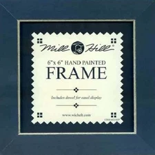 MILL HILL FRAME 6 x 6 in Fits Mill Hill Button & Bead Cross Stitch Kits BLUE