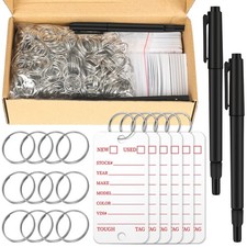 500 Pcs Poly Key Tags Plastic Dealership Car Key Tags with Labels for RV Auto...