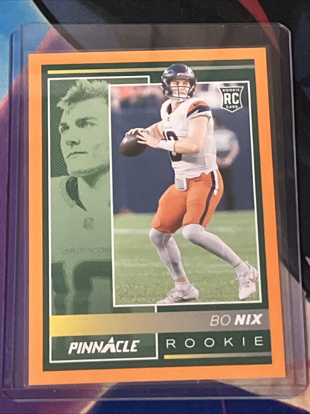 Bo Nix 2024 Panini Encore Rookie #208 Orange /99 Broncos Color Match RC RARE