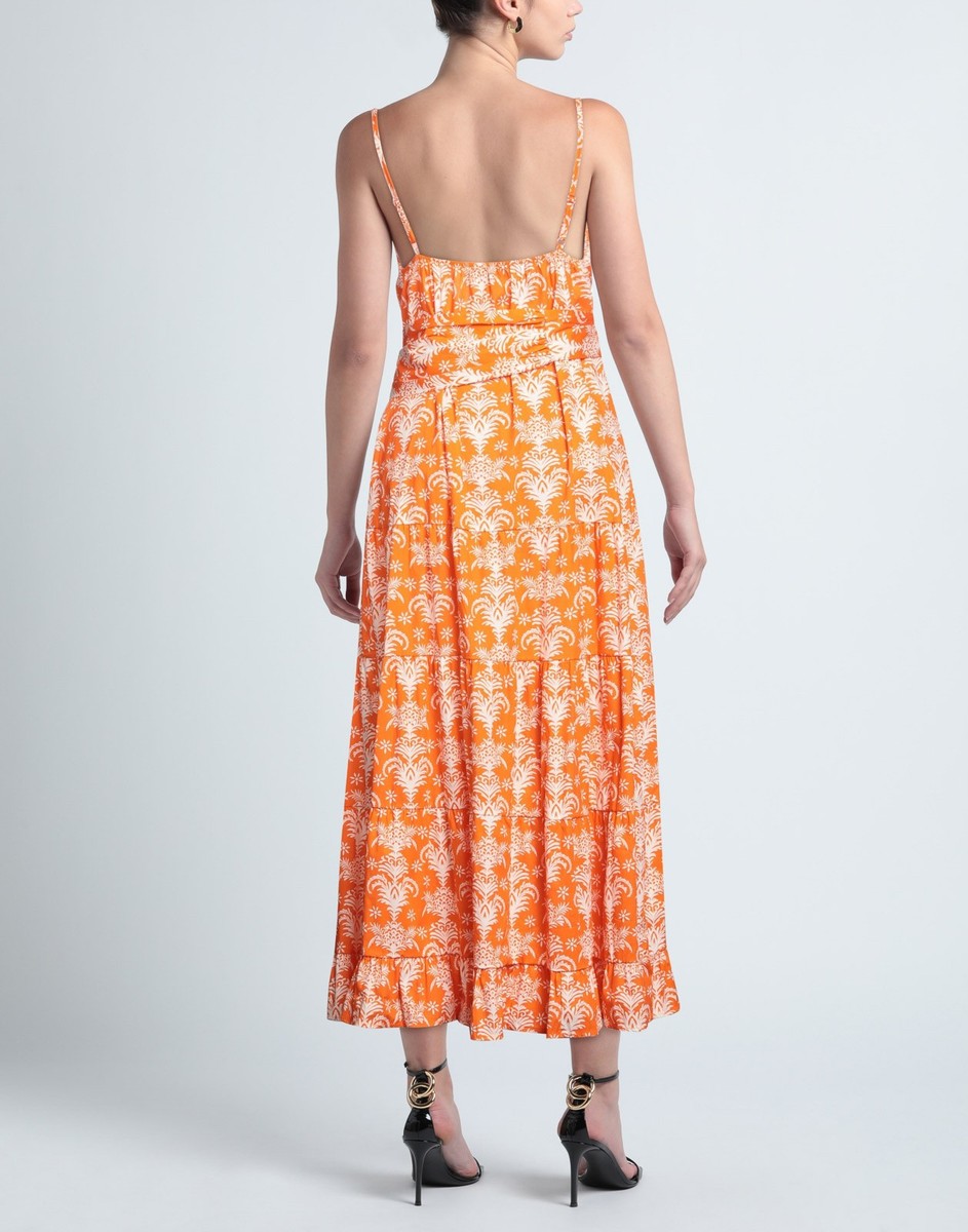 RRP290 ANGELA MELE MILANO Maxi Dress Size L-XL Strappy Floral Made in  Italy | eBay