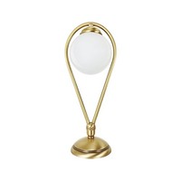 Tischlampe Tischleuchte Jugendstil H: 38 Cm Messing Glas E14 In Bronze Weiß