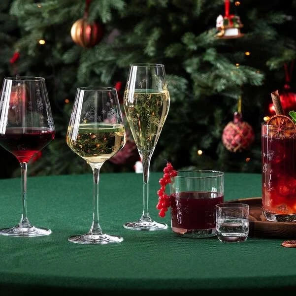4 Bicchieri Bicchierini Amaro Shot Cristallo Villeroy e Boch Natale Natalizio, fotografia 3 di 9