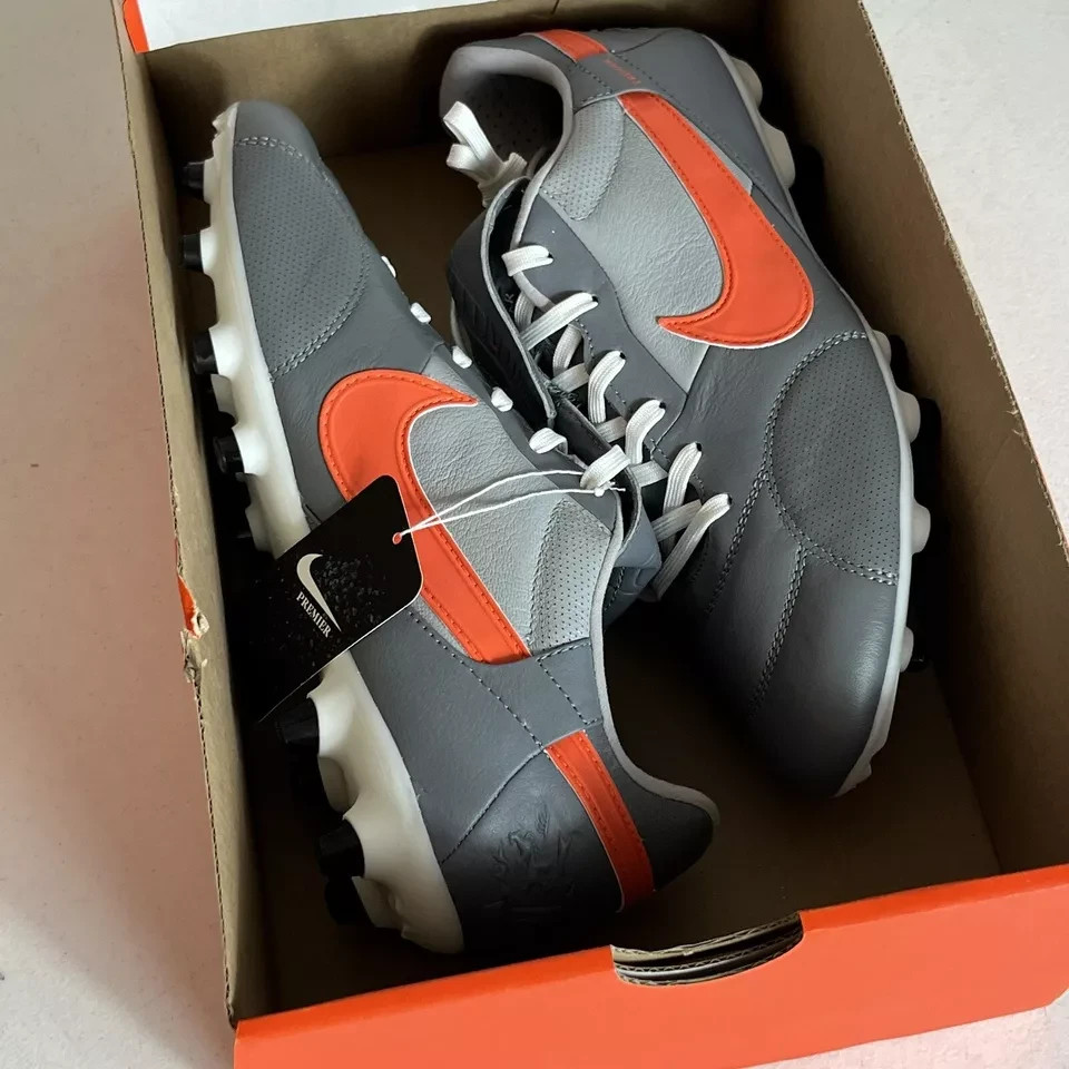 Nike Premier 3 FG Gray Orange 2022 AT5889-003 Men's Size 6.5
