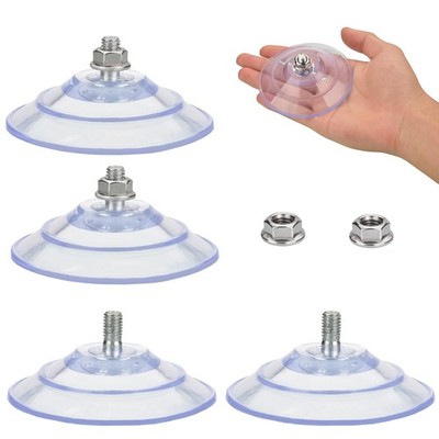 Upgraded Large Suction Cup Screws 3.4''/85mm Plastic Suction Pads 4 Pack Clear