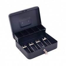 NEW! 12" Heavy Duty Metal Locking Cash Money Note Box Safe Security