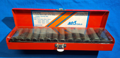 ATD Tools 2701 13 pc 3/8'' drive METRIC deep 6 point impact socket set 7mm-19mm