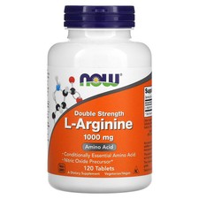Now Foods L-Arginine 1 000 mg 120 Tablets GMP Quality Assured, Kosher