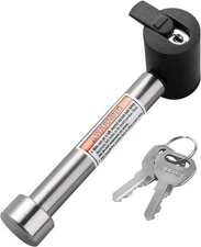 CZC AUTO Hitch Receiver Pin Lock Stainless 5/8 Inch Trailer 1 Pack, Silver 