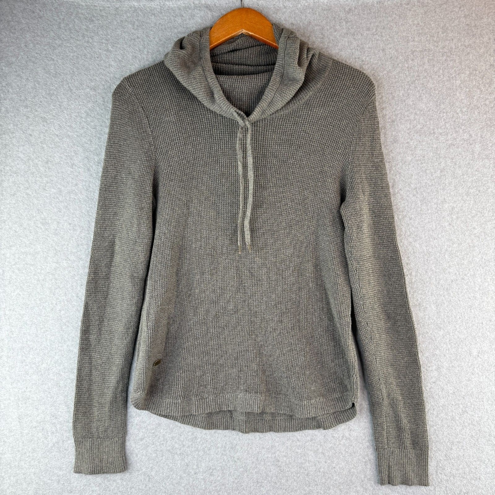 Ralph Lauren Grey Waffle Knit Thermal Pull Over Sweater Long Sleeve Sz M Casual