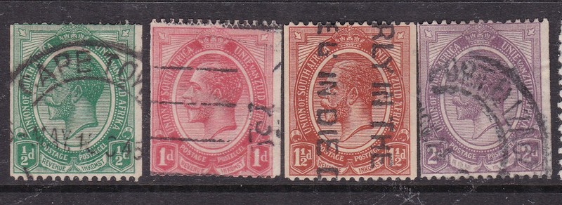 SOUTH AFRICA  ^^^^^^sc#17-20   RARER  used  GEOV  set  $47.00@ dco 4421sa