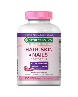 Nature's Bounty Hair, Skin and Nails, 250 Softgels,Antioxidants Vitamin C & E