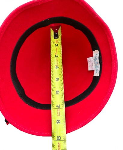 Raffaello Bettini Women's Lipstick Red Black 100% Wool Cloche Hat Made In Italy - Picture 11 of 11