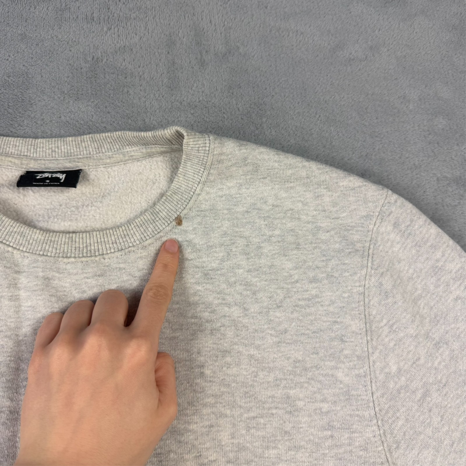 Vintage Stussy 2000's Grey Spellout Heavyweight Size Small Pullover Sweatshirt image 6