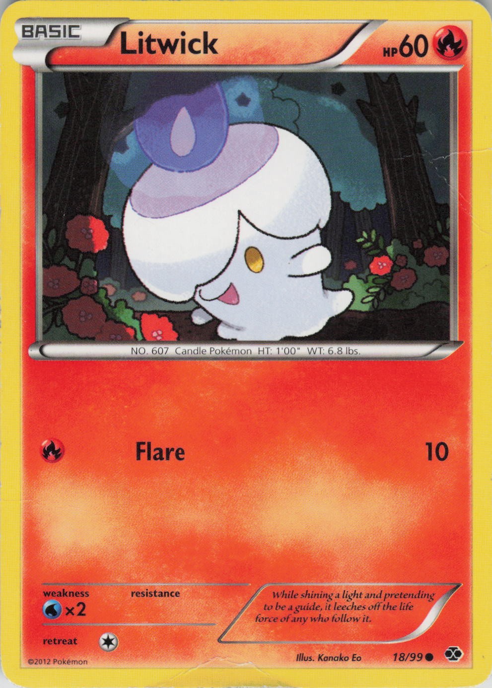 Litwick 18/99 Common Next Destinies Pokemon Moderately Played