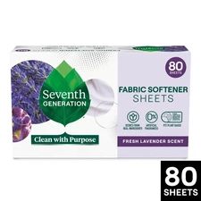 Seventh Generation Fabric Softener Dryer Sheets, Fresh Lavender, 80 Count