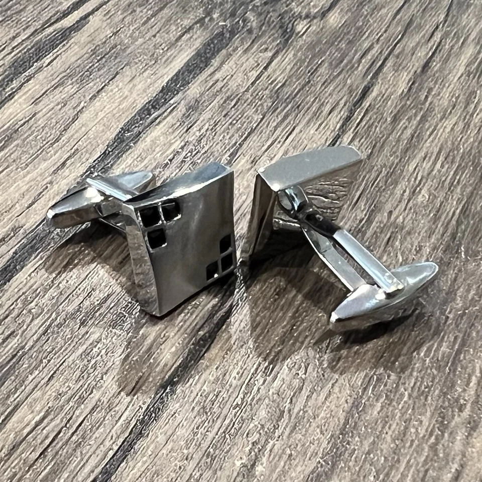 Pincel Wave Top Abotoaduras de Cristal Preto para Homens Presente de Casamento de Aniversário na Caixa - Imagem 3 de 4