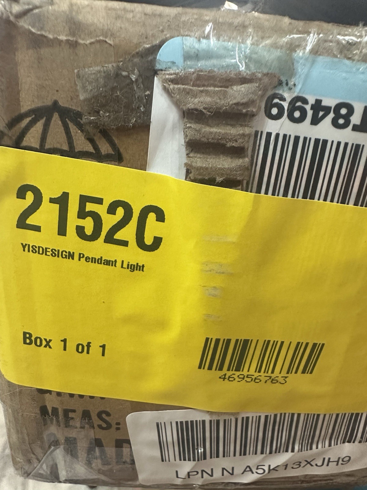 YISDESIGN 59inch LED Pendant Light Black