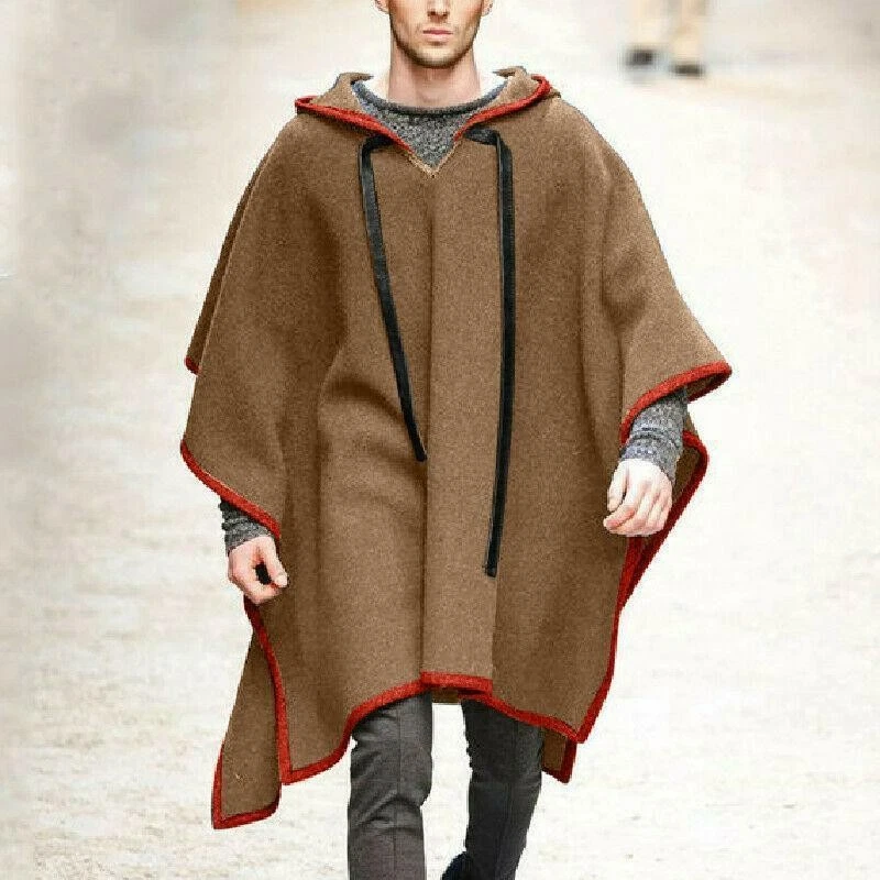 Cape Coat Outwear Woolen Casual Cape Jacket Winter Warm Hoodies Poncho Mens Tops
Opens in a new wind