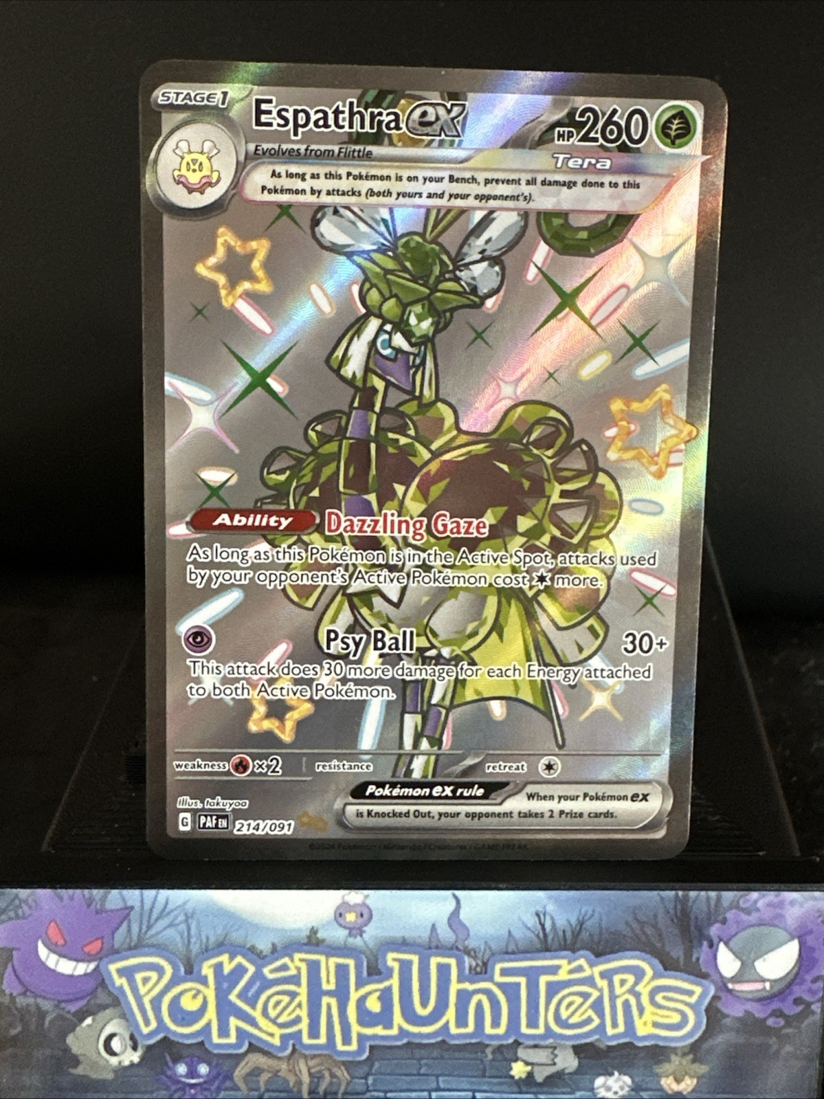 Pokemon Card Espathra ex 214/091 Shiny Ultra Rare Paldean Fates Near Mint