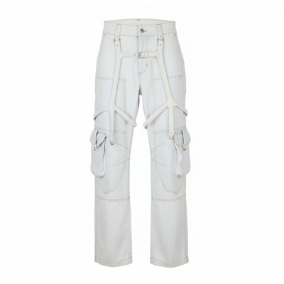 OFF-WHITE c/o VIRGIL ABLOH Bleached Cargo Over Damen Jeans W26 Baggy RRP2088
