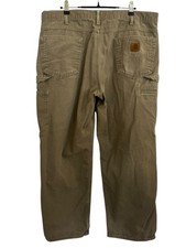 Carhartt Men Carpenter Pants Loose Fit Khaki Work 38x29 American Workwear Grunge