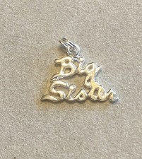 Big Sister in cursive Charm Sterling Silver 17x18mm Pendant