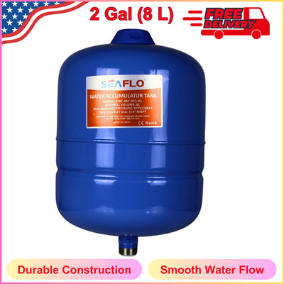 2 Gallon Pre-Pressurized Accumulator Expansion Tank Reduces Pump Cycling, Smooth