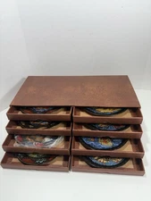 Bradex Seasons In Russian Cabinet Plates Seasons Porcelain 7.75” Lot Of 8 & Case