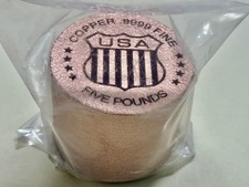 5 Pounds Lb Rod Element 80 oz Cu Copper .9999 Fine Bar Bullion Round USA