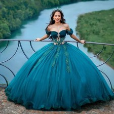 Sparkly Princess Quinceanera Dresses Beads Appliques Crystals Beads Wedding Gown