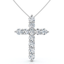2Ct TW Diamond Cross Womens Necklace 14k Gold...