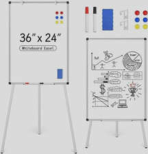 Magnetic Whiteboard Easel 36x24 Portable Dry Erase Board Adjustable Tripod Stand