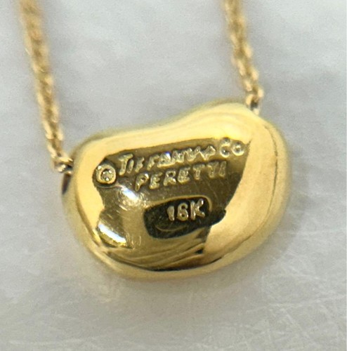 Tiffany Co Elsa Peretti Bean Halskette 18K Gelbgold feiner Schmuck - Bild 4 von 12