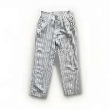A New Day Women s M Blue/White Striped Chambray Ankle Pants Straight Leg
