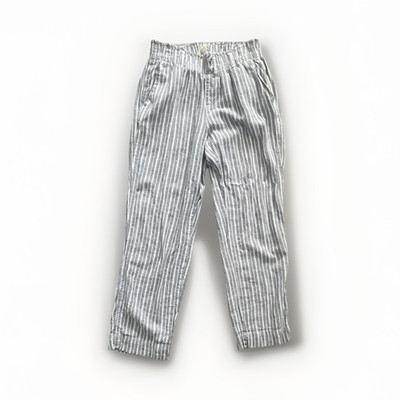 A New Day Women s M Blue/White Striped Chambray Ankle Pants Straight Leg