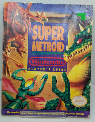Nintendo Player's Guide Super Metroid W/ Fold Out Map Official Video Game Manual