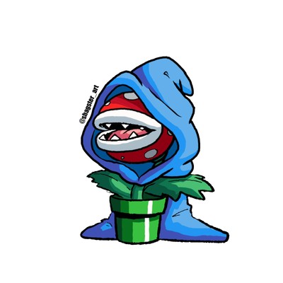 Piranha Plant, Laminated, Water Resistant, Sticker