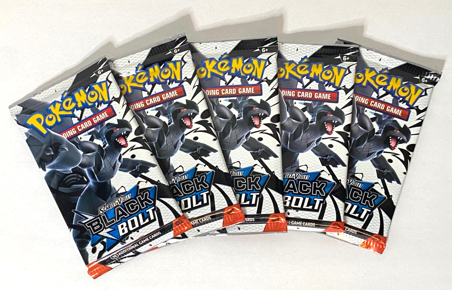 Pokemon TCG Black Bolt Booster Pack x5 Factory Sealed NEW