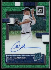 2022 Donruss Optic Matt Manning Rated Rookie Signatures Green Mojo Prizm #/88