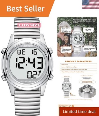 Elegant Digital Talking Watch for Ladies - Ideal for Elderly & Visually Impaired