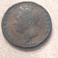 George IV 1826 Copper Farthing Coin Good Condition