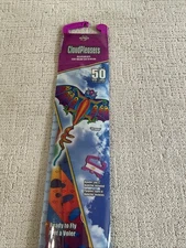50” CLOUDPLEASERS DRAGON NYLON WIND FLYING KITE WITH LINE, WINDER, & QUIKCLIP.