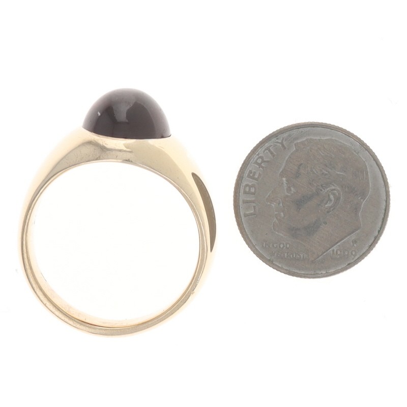 Yellow Gold Lab-Created Ruby Solitaire Ring 14k O… - image 5