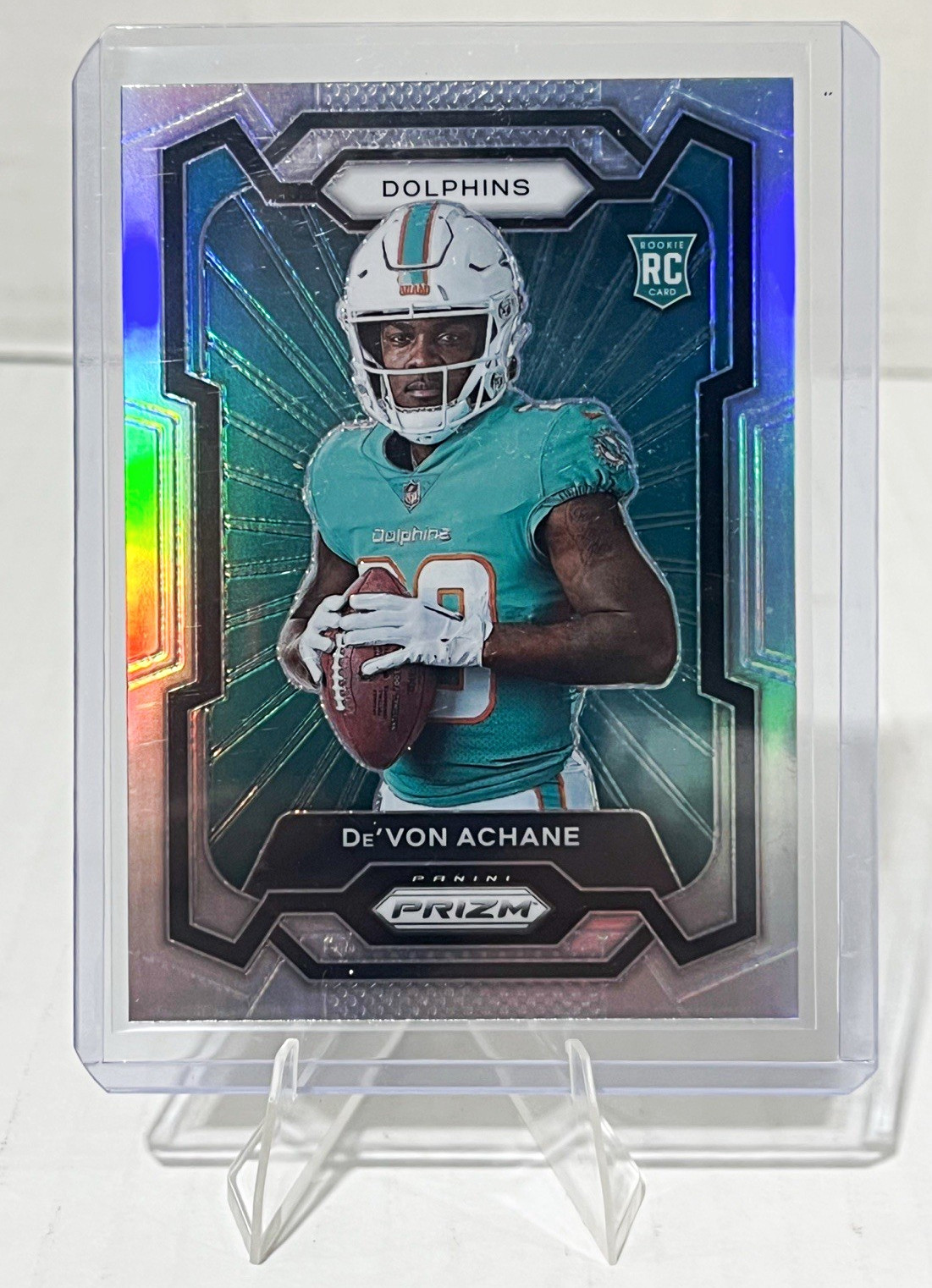 Panini Prizm 2023 De'Von Achane Rookie Variation RC #306 Silver Prizm Dolphins